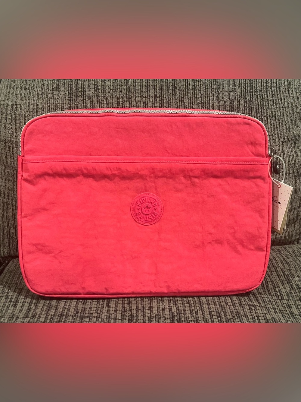 Kipling Bright Pink Zip Laptop Case NWT 13”